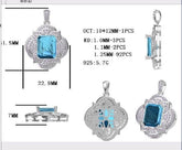 Sterling Silver Semi Mount Pendant Setting Emerald OCT 12X10mm - Syzjewelry